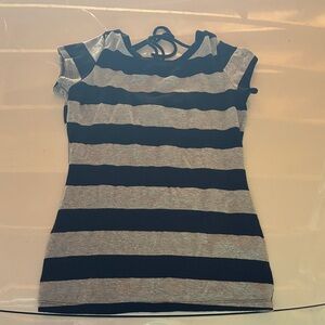Black and Gray Striped T-Shirt
